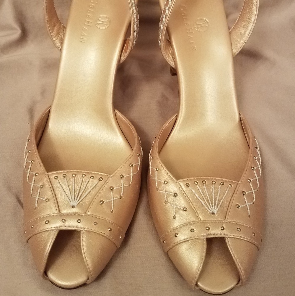 Cole Haan peep toe wedges
